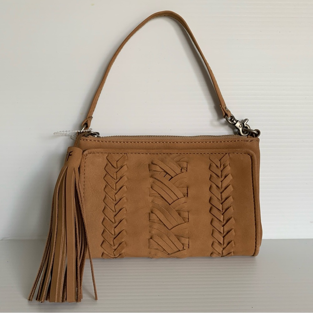 FRYE AND CO. Tan Leather Savannah Convertible Bag Wristlet NWOT MSRP $148